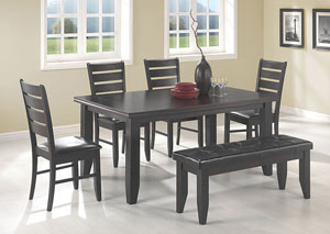 Image for Dining Table w/4 Side Chairs & Cappuccino Bench