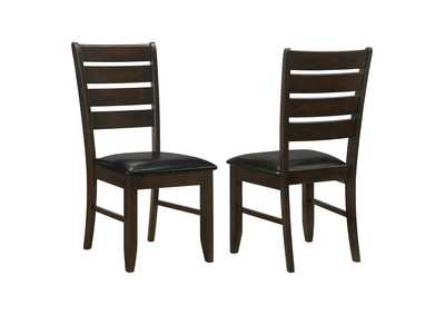 Dalila Ladder Back Side Chairs Cappuccino and Black (Set of 2),Coaster Furniture