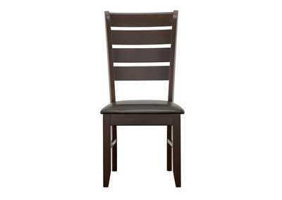 Image for Dalila Ladder Back Side Chairs Cappuccino and Black (Set of 2)