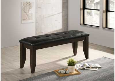 Image for Dalila Tufted Upholstered Dining Bench Cappuccino and Black