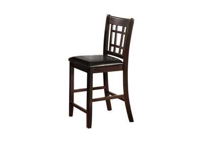 Image for Lavon Upholstered Counter Height Stools Black and Espresso (Set of 2)