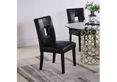 Image for Shannon Open Back Upholstered Dining Chairs Black (Set of 2)