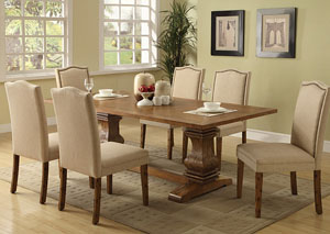 Image for Coffee Dining Table w/ 6 Ivory Parson Chairs