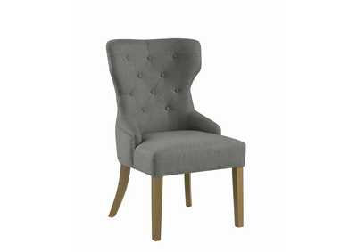 Grey Modern Grey And Natural Tufted Dining Chair