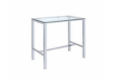 Image for Bar Table with Glass Top Chrome