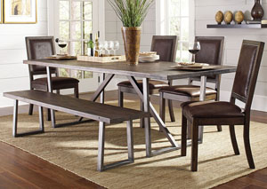 Image for Genoa Dining Collection Wire Brushed Cocoa/ Black Dining Table