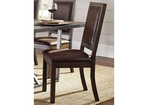 Image for Genoa Wire Brushed Cocoa/ Black Side Chair (Set of Two)