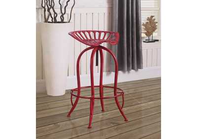 Image for Antique Red Adjustable Bar Stool