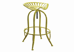 Image for Antique Yellow Adjustable Bar Stool