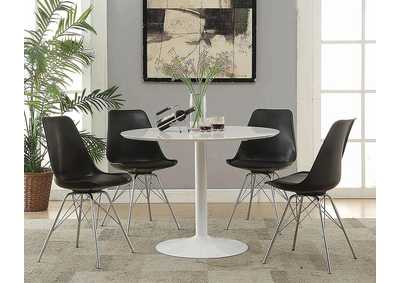 Image for White Lowry Mid-Century Modern White Round Dining Table