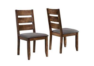 Alston Ladder Back Dining Side Chairs Knotty Nutmeg and Grey (Set of 2),Coaster Furniture