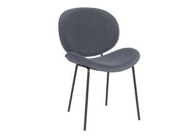Image for Retro Upholstered Armless Side Chairs Grey (Set of 2)