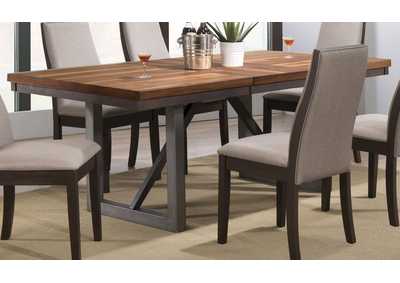 Spring Creek Dining Table With Extension Leaf Natural Walnut,Coaster Furniture