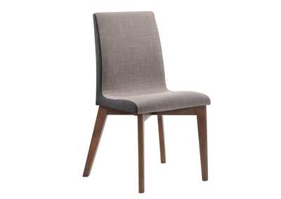 Image for Redbridge Upholstered Side Chairs Grey and Natural Walnut (Set of 2)
