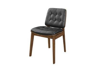 Image for Redbridge Tufted Back Side Chairs Natural Walnut and Black (Set of 2)