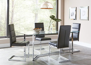 Image for Chrome Dining Table w/4 Side Chairs