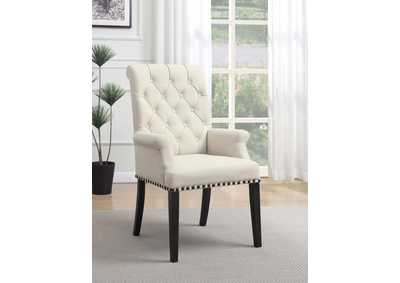 Image for Phelps Upholstered Arm Chair Beige and Smokey Black