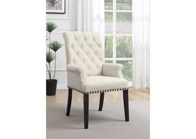 Image for Alana Upholstered Arm Chair Beige and Smokey Black