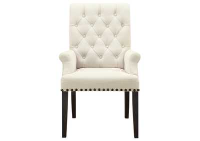 Alana Upholstered Arm Chair Beige and Smokey Black,Coaster Furniture