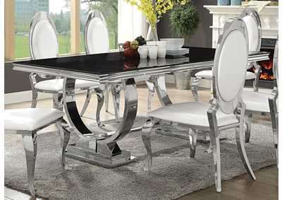 Image for Antoine Rectangular Dining Table Chrome and Black