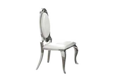 Antoine Oval Back Side Chairs Cream and Chrome (Set of 2)