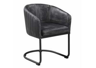 Image for Banner Upholstered Dining Chair Anthracite And Matte Black
