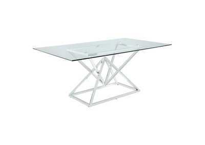 Beaufort Rectangle Glass Top Dining Table Chrome,Coaster Furniture