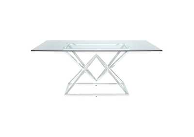 Beaufort Rectangle Glass Top Dining Table Chrome,Coaster Furniture