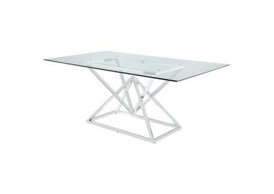 Beaufort Rectangle Glass Top Dining Table Chrome,Coaster Furniture