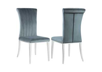 Beaufort Upholstered Curved Back Side Chairs Dark Grey (Set of 2),Coaster Furniture