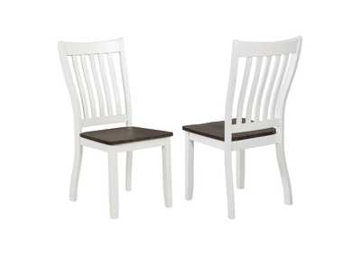 Kingman Slat Back Dining Chairs Espresso and White (Set of 2),Coaster Furniture