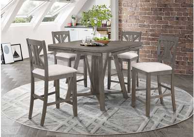 Image for Athens 5-piece Counter Height Dining Set Barn Grey