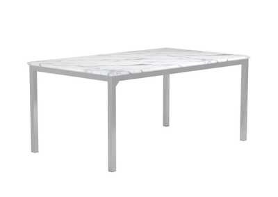 Image for Athena Rectangle Dining Table With Marble Top Chrome