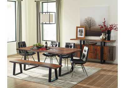 Ditman Live Edge Dining Table Grey Sheesham and Black,Coaster Furniture