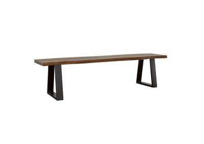 Image for Ditman Live Edge Dining Bench Grey Sheesham And Black