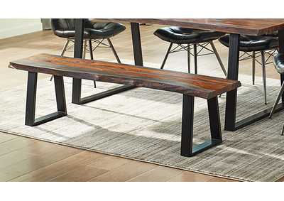 Image for Ditman Live Edge Dining Bench Grey Sheesham and Black