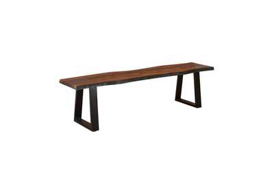 Image for Ditman Live Edge Dining Bench Grey Sheesham and Black