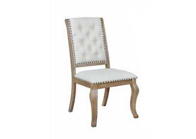 Brockway Cove Tufted Side Chairs Cream and Barley Brown (Set of 2),Coaster Furniture