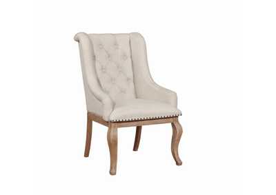 Brockway Cove Tufted Arm Chairs Cream and Barley Brown (Set of 2),Coaster Furniture