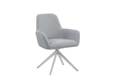 Image for Abby Flare Arm Side Chair Light Grey and Chrome