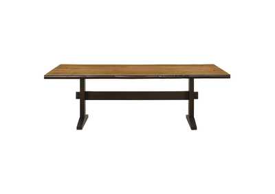 Bexley Live Edge Trestle Dining Table Natural Honey and Espresso,Coaster Furniture
