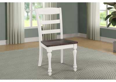 Image for Madelyn Ladder Back Side Chairs Dark Cocoa and Coastal White (Set of 2)