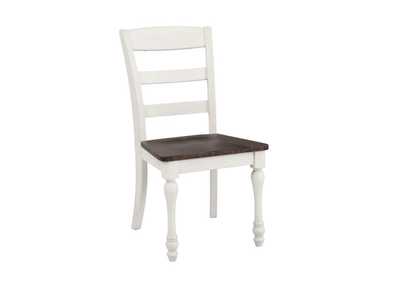 Image for Madelyn Ladder Back Side Chairs Dark Cocoa And Coastal White (Set Of 2)