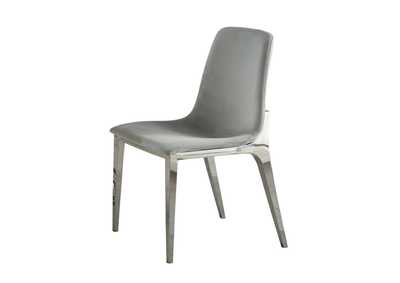 Image for Irene Upholstered Side Chairs Light Grey and Chrome (Set of 4)