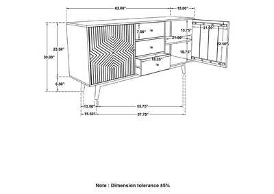 Partridge Rectangular 2-door Server Natural Sheesham and Black,Coaster Furniture