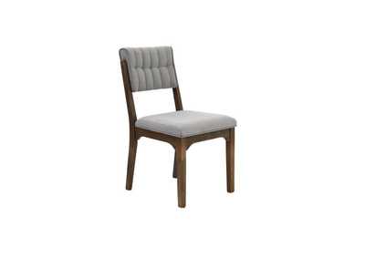 Image for Rayleene Tufted Bach Side Chairs Grey and Medium Brown (Set of 2)