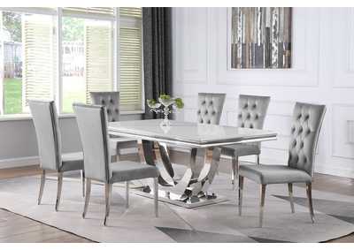 Image for Kerwin 7-piece Dining Room Set Grey and Chrome