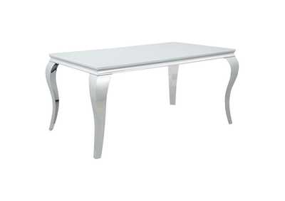 Image for Carone Glass Top Dining Table White And Chrome