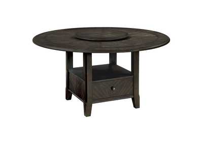 Image for Twyla Round Dining Table with Removable Lazy Susan Dark Cocoa