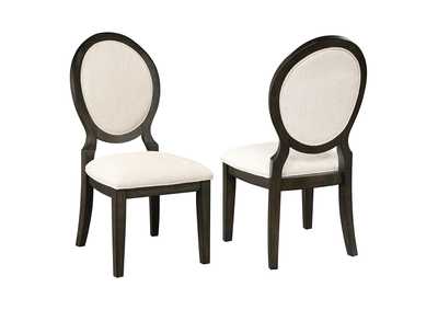 Image for Twyla Upholstered Dining Chairs with Oval Back (Set of 2) Cream and Dark Cocoa